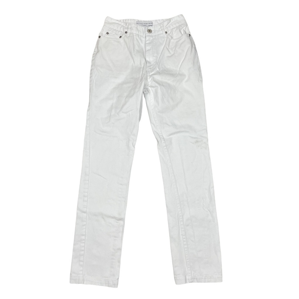 Matthew Adams Dolan Women's High Rise White Jeans Size 29 Straight Fit Denim